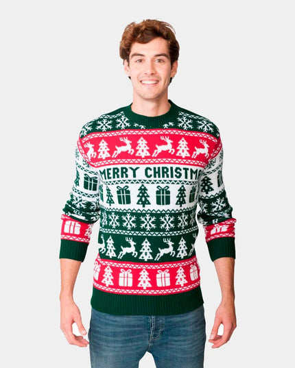 Green, Red, and White Merry Christmas Sweater 2022