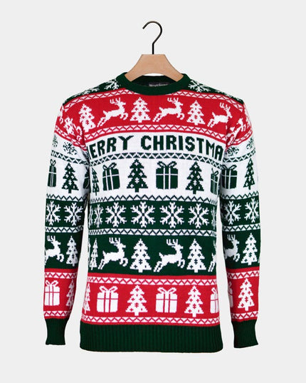 Green, Red, and White Merry Christmas Sweater 2022