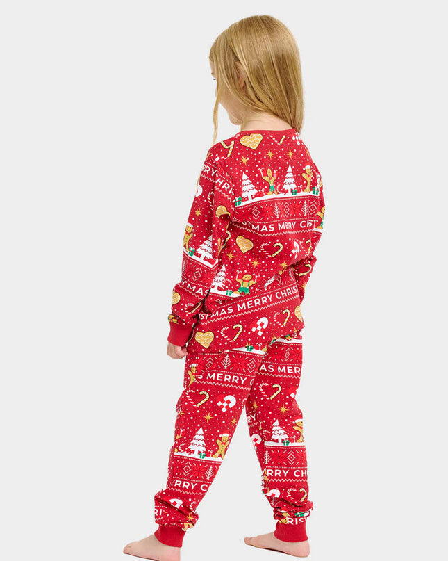 Kids' Red Christmas Pajamas with Cookies