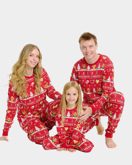 Kids' Red Christmas Pajamas with Cookies