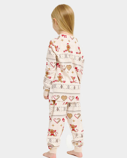 Kids Beige Christmas Pajamas with Cookies