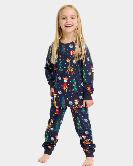 Kids Christmas Pajamas with Giraffes
