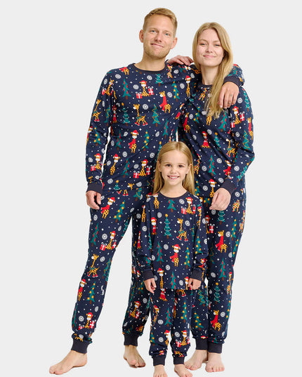 Kids' Christmas Pajamas with Giraffes