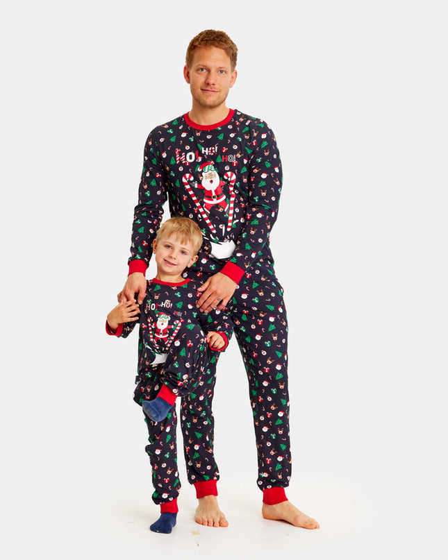 Family Christmas Pajamas with Santa Skier