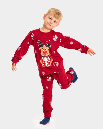 Family Christmas Pajamas in Red with Rudolph the Reindeer