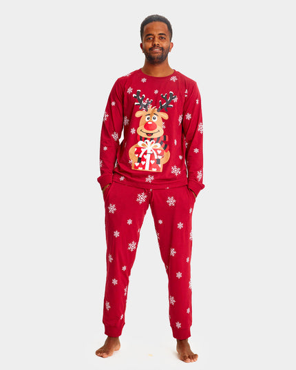 Family Christmas Pajamas in Red with Rudolph the Reindeer