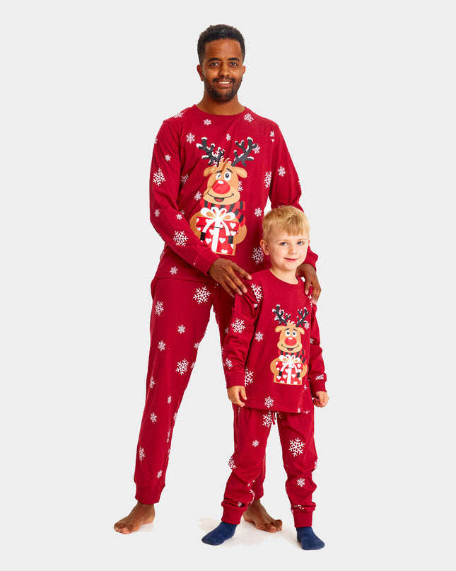 Family Christmas Pajamas in Red with Rudolph the Reindeer