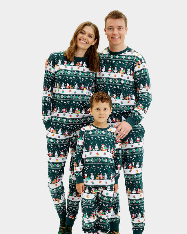 Family Christmas Pajamas in Joyful Green