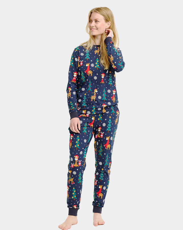Unisex Adult Christmas Pajamas with Giraffes
