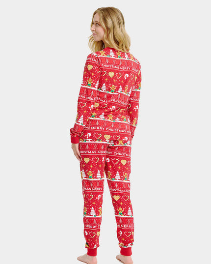 Unisex Red Christmas Pajamas with Cookies