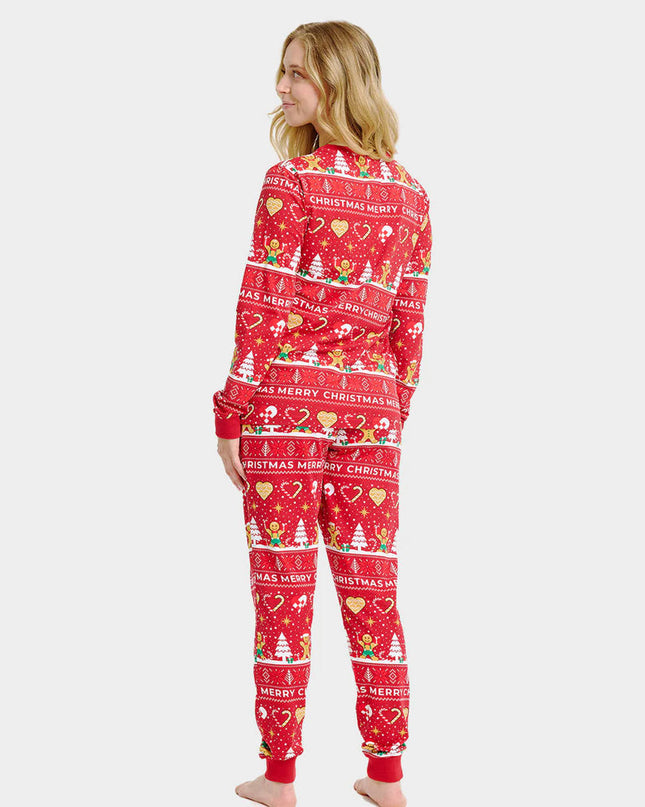 Unisex Red Christmas Pajamas with Cookies