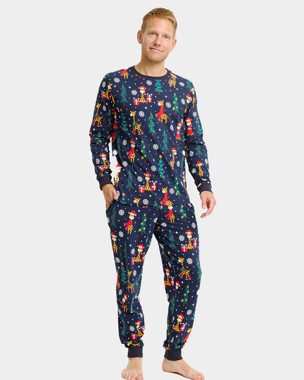 Unisex Christmas Pajamas with Giraffes