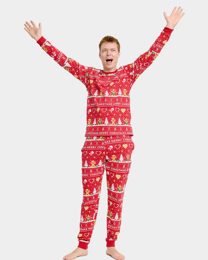 Unisex Red Christmas Pajamas with Cookies