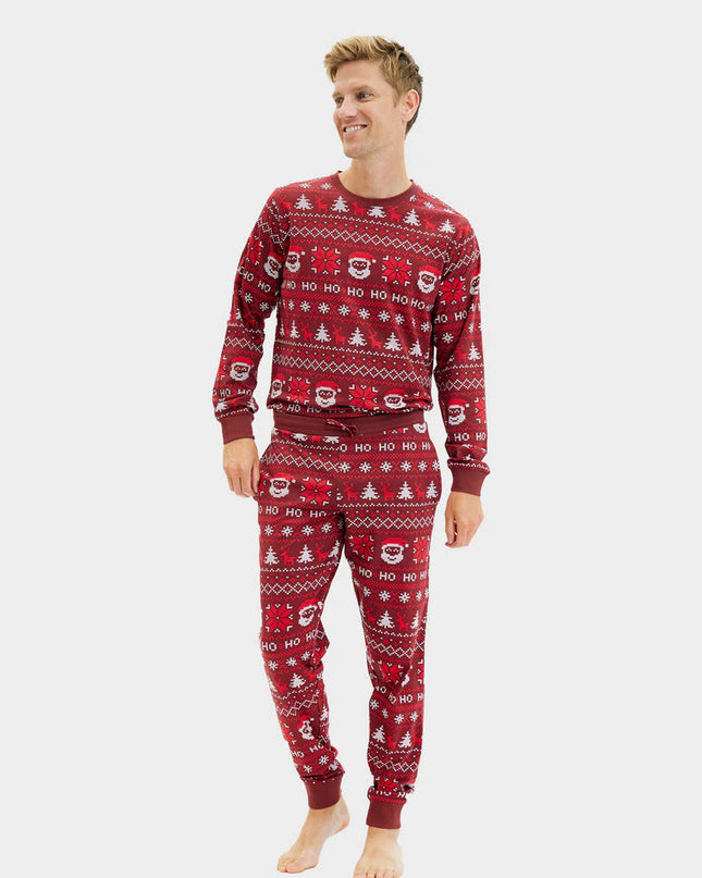 Unisex Red Ho Ho Ho Christmas Pajamas for Adults
