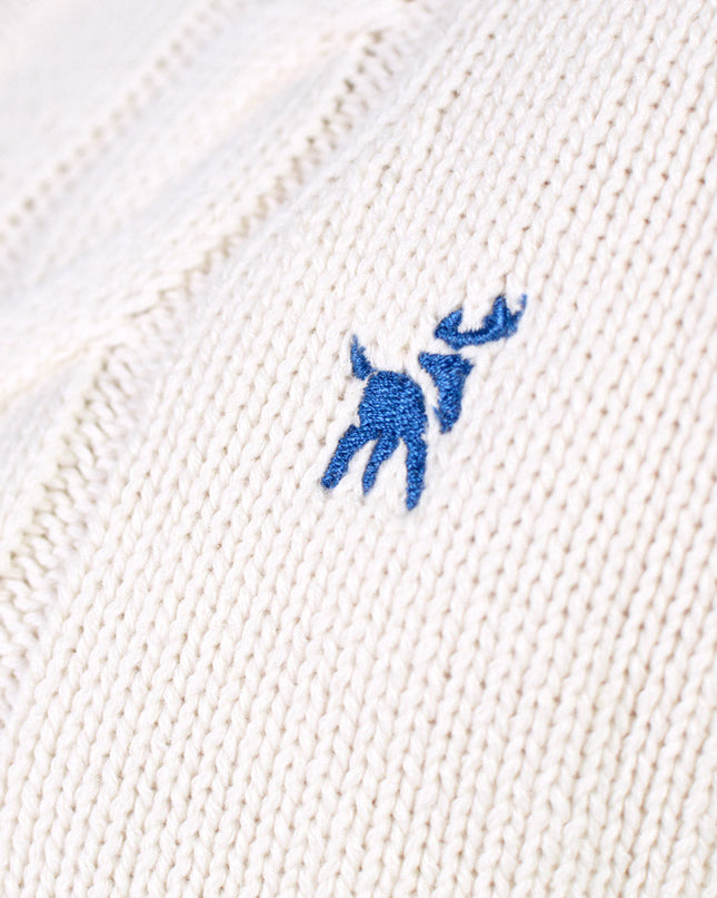 Men's Organic Cotton Alpine Cardigan Sweater with Reindeer