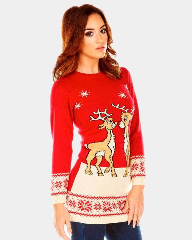 Baby Red Christmas Dress with Reindeer