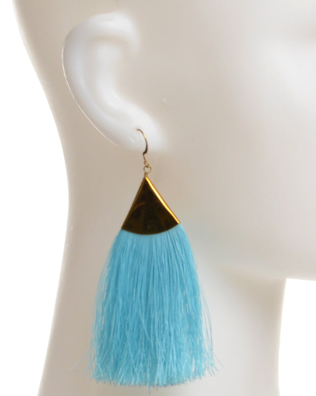 Blue Fringe Earrings for Christmas