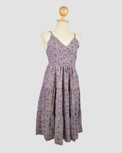 Purple Floral Summer Dress