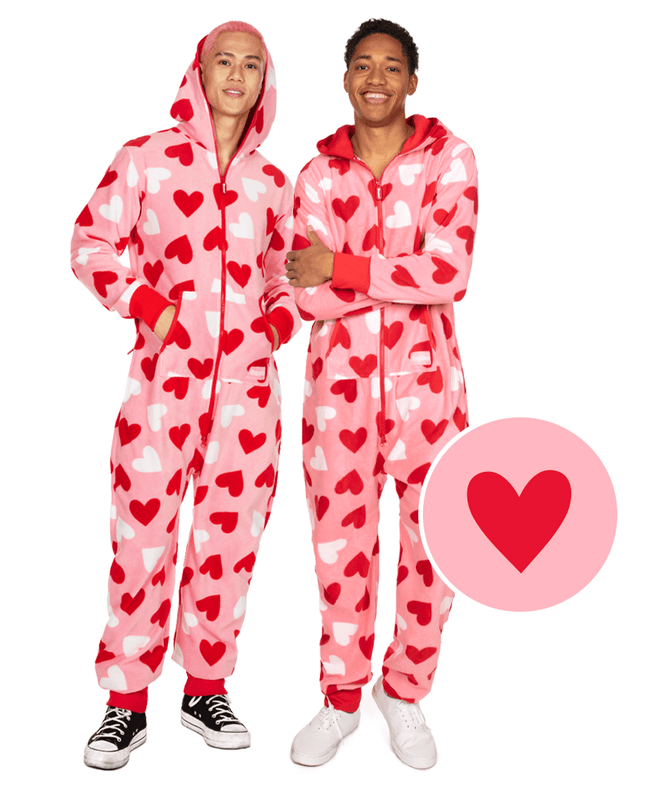 Matching Full Hearts Couples Jumpsuits