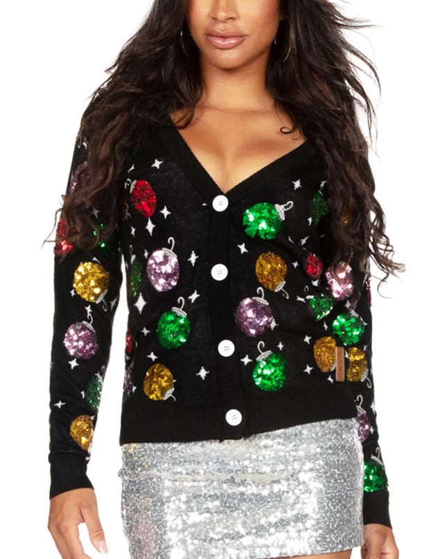 Women's Sequin Ornaments Cardigan Sweater