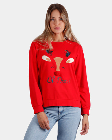 Women's Christmas Sweatshirt Oh Deer | Happy Hoodies Outlet Sale
