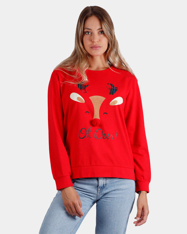 Women's Christmas Sweatshirt Oh Deer | Happy Hoodies Outlet Sale