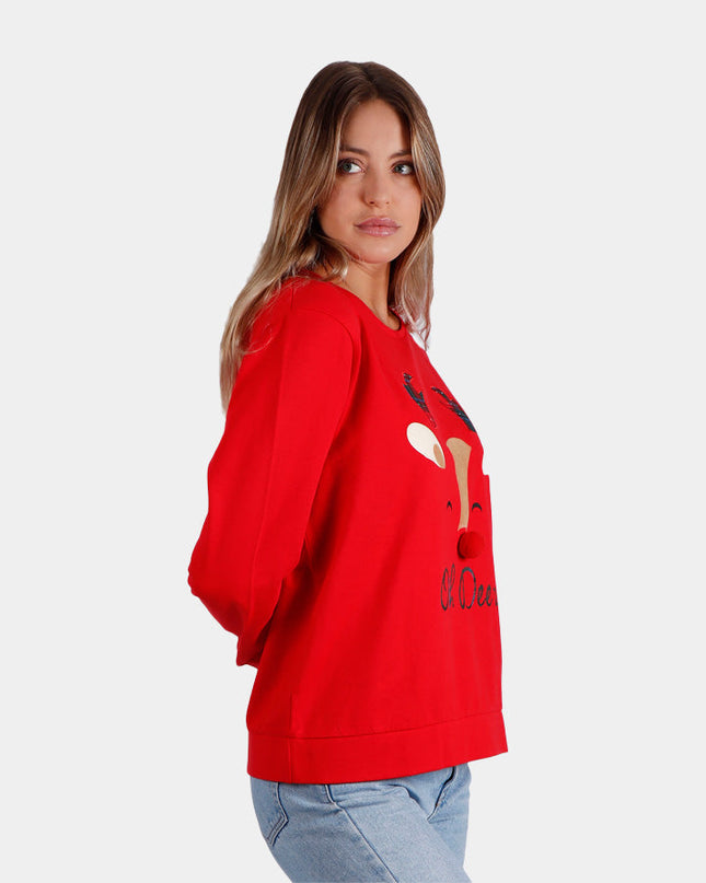 Women's Christmas Sweatshirt Oh Deer | Happy Hoodies Outlet Sale