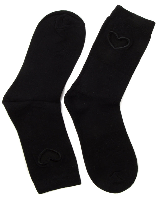 Heart Socks - Zokni Black Design