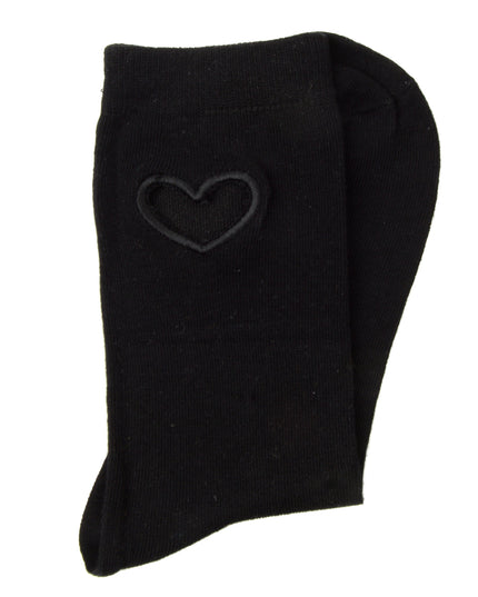 Heart Socks - Zokni Black Design