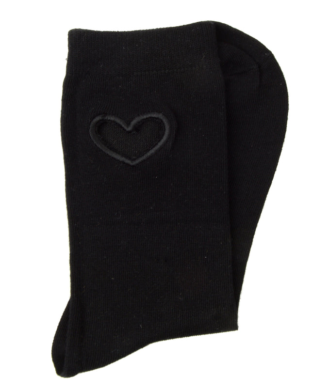Heart Socks - Zokni Black Design