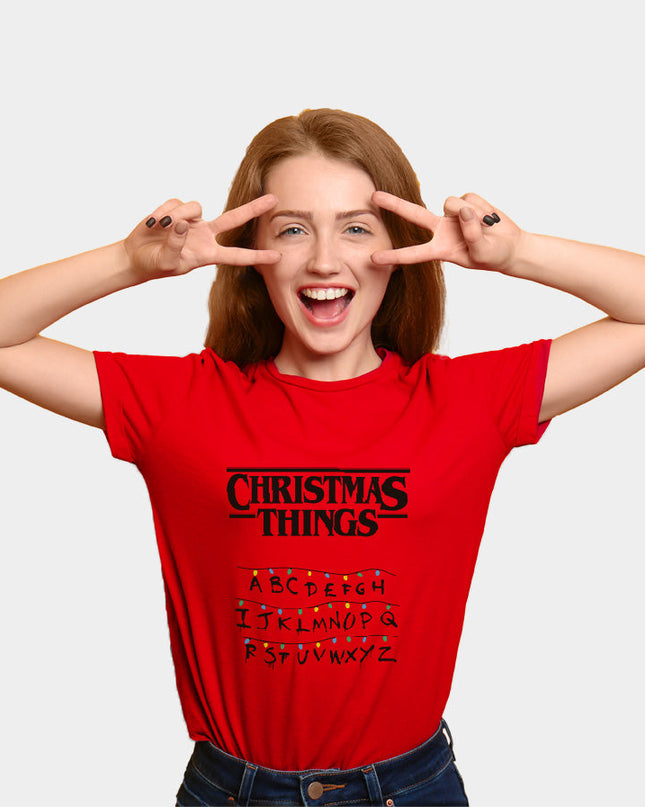 Red Christmas T-Shirt for Men and Women with Holiday Graphics