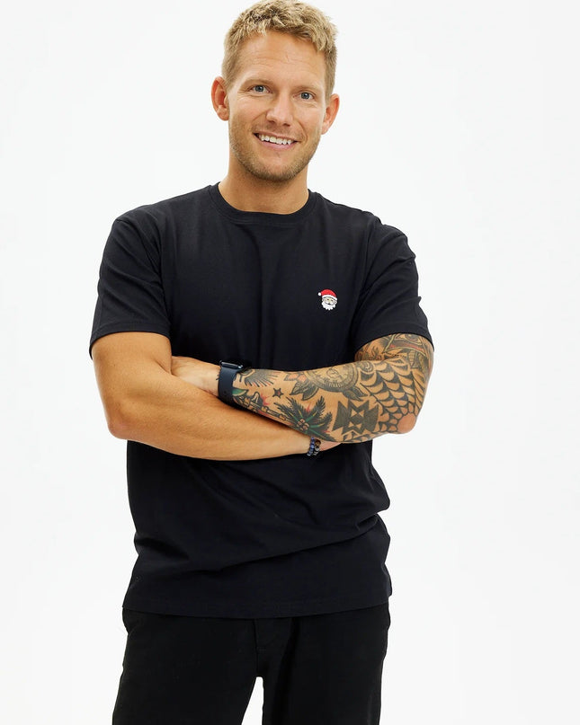 Black Santa Christmas T-shirt for Men and Women