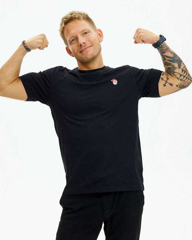 Black Santa Christmas T-shirt for Men and Women