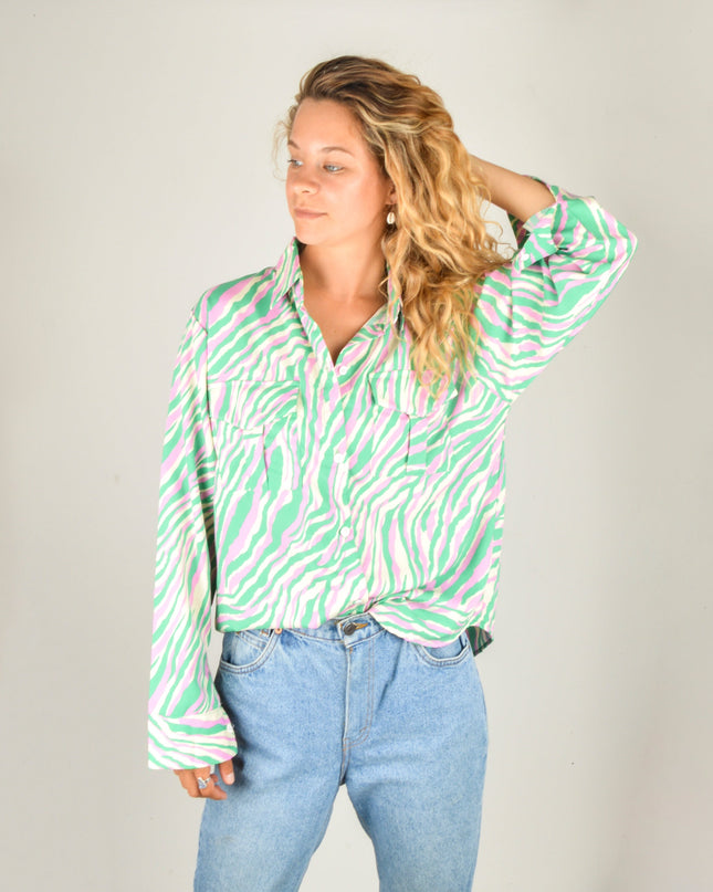 Green Tiger Stripe Blouse for All Ages