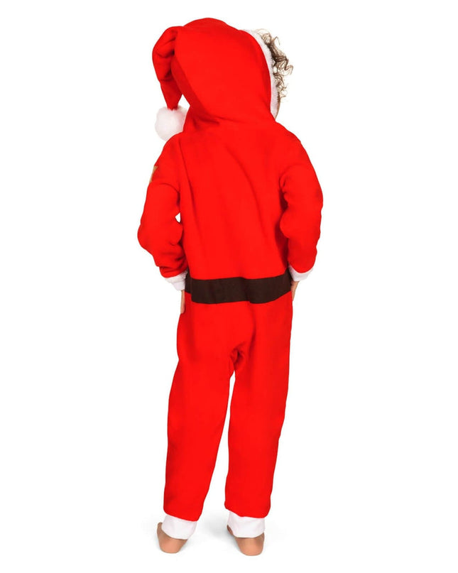 Toddler Girl's Santa Jumpsuit With Fur