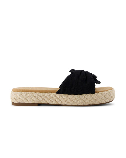 TOMS Abby Slide Flatform Espadrille Sandal - Black