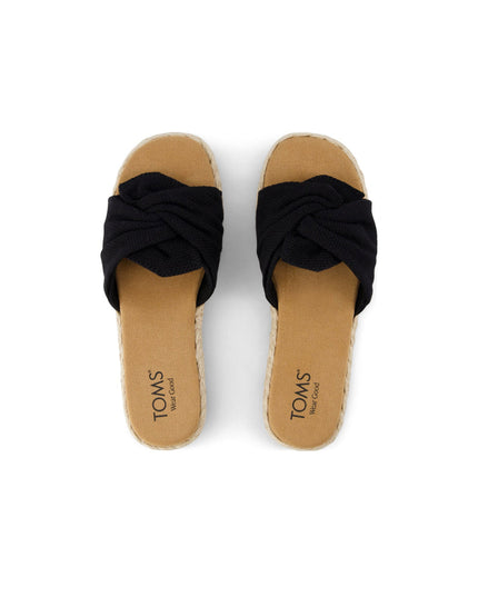 TOMS Abby Slide Flatform Espadrille Sandal - Black