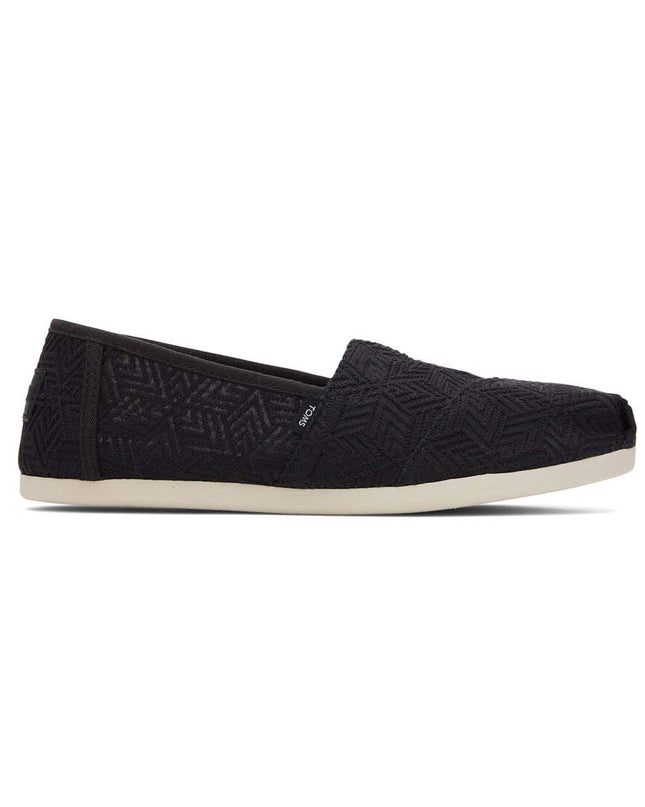 TOMS Alpargata Geometric Lace - Black Slippers