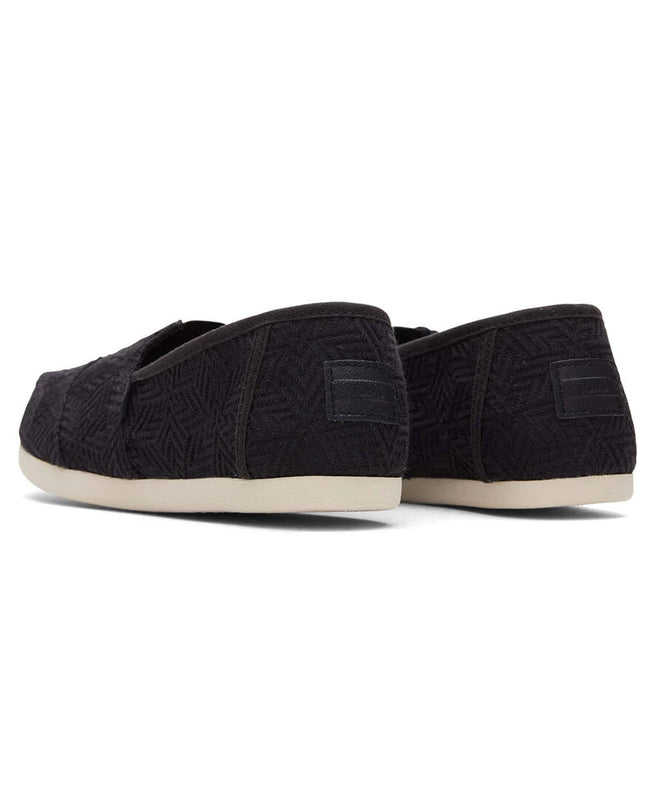 TOMS Alpargata Geometric Lace - Black Slippers