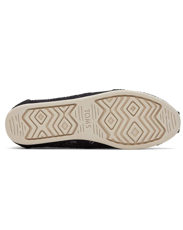 TOMS Alpargata Geometric Lace - Black Slippers