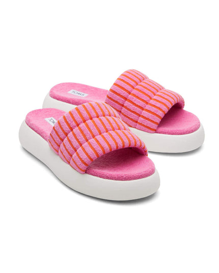 TOMS Mallow Slide Terry - Pink Striped Slippers