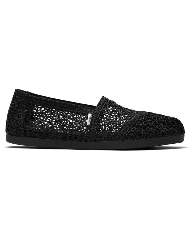 TOMS Alpargata - Moroccan Crochet Black Slippers