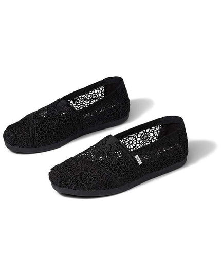 Moroccan Crochet Black Slippers by TOMS