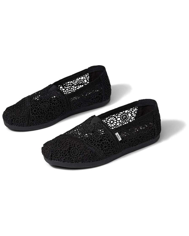 Moroccan Crochet Black Slippers by TOMS