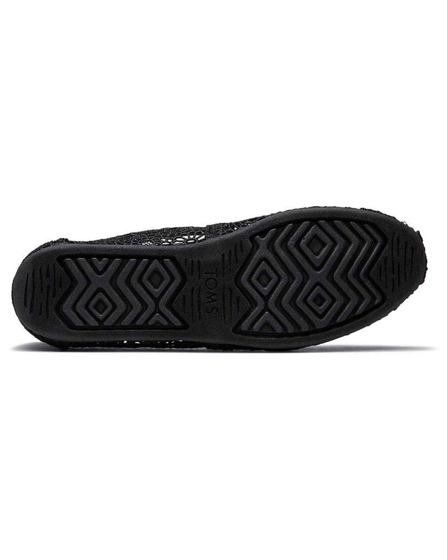 TOMS Alpargata - Moroccan Crochet Black Slippers