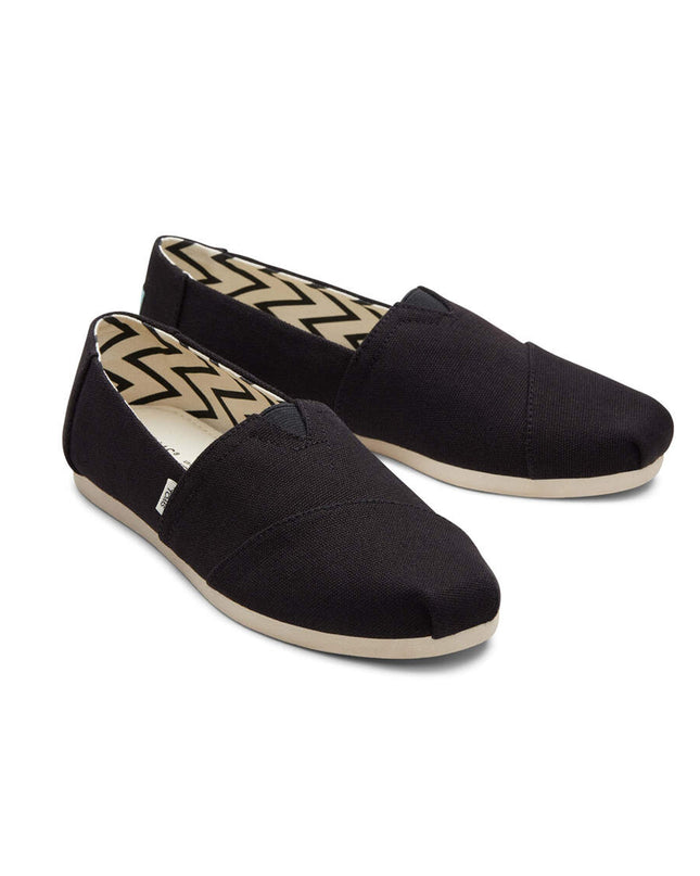 Black Recycled Cotton Canvas Slippers by TOMS