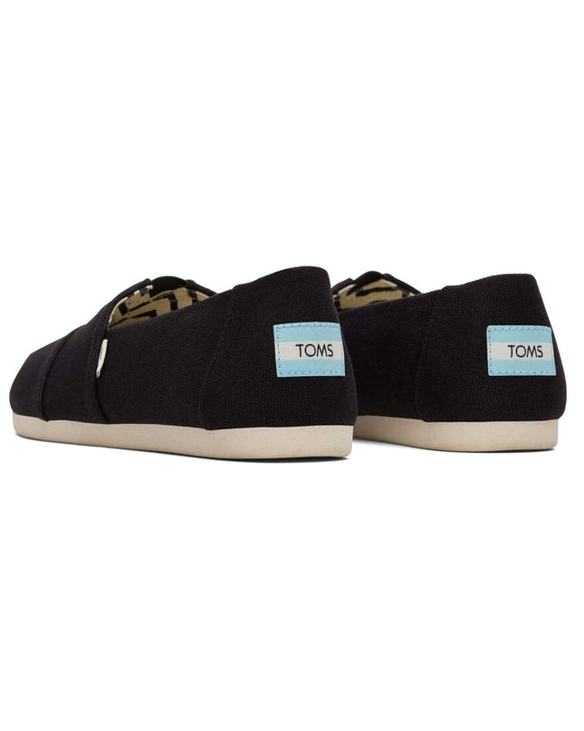 Black Recycled Cotton Canvas Slippers by TOMS