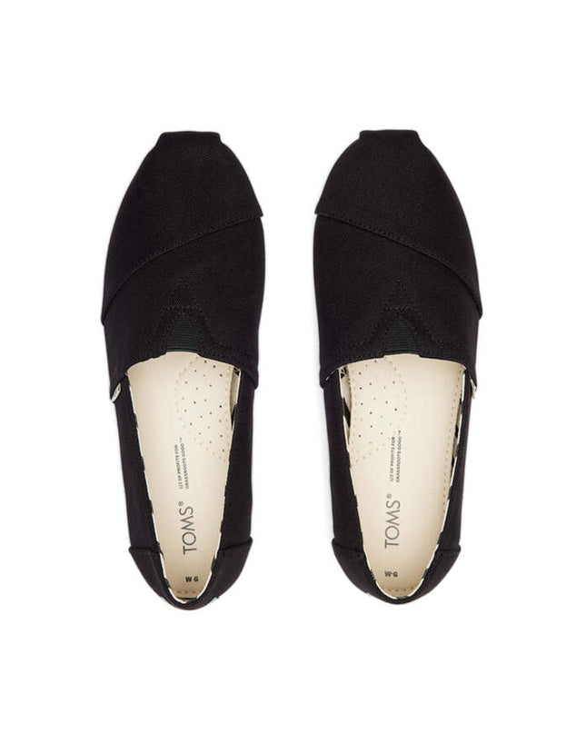 Black Recycled Cotton Canvas Slippers by TOMS