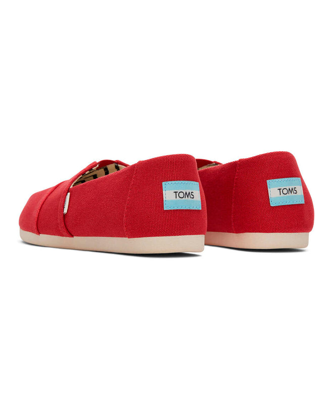 Red Recycled Cotton Canvas Slippers by TOMS