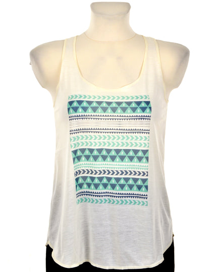 Loose Tank Top - Turquoise Tribal